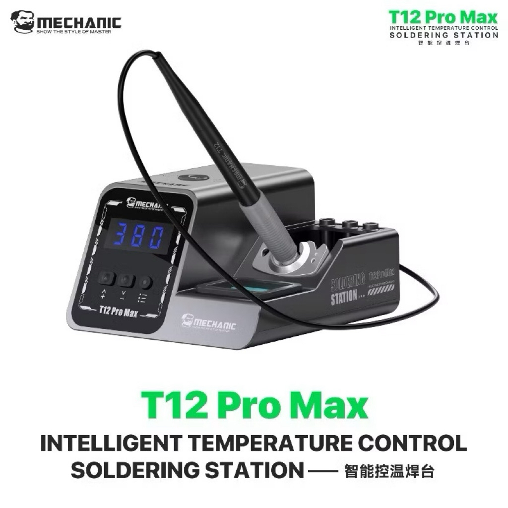 MECHANIC T12 Pro Max สถานีบัดกรีอัจฉริยะควบคุมอุณหภูมิพร้อม T12Soldering Iron Tip เชื่อมซ่อมเครื่องมือ