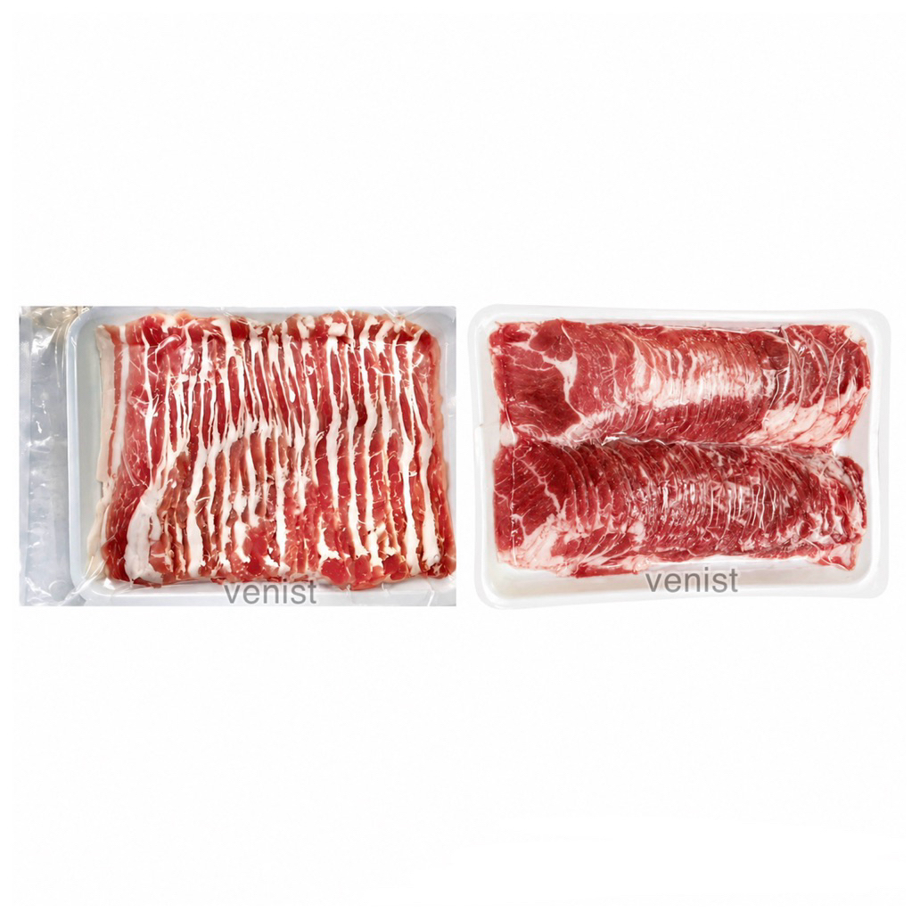 หมูสามชั้นสไลซ์ ชาบู 500 g. สันคอหมูสไลซ์ 700 g. สามชั้นหั่นเต๋า สามชั้นหมูขุน สันนอก ชาบู สุกี้ หมูกระทะ อาหารแช่แข็ง