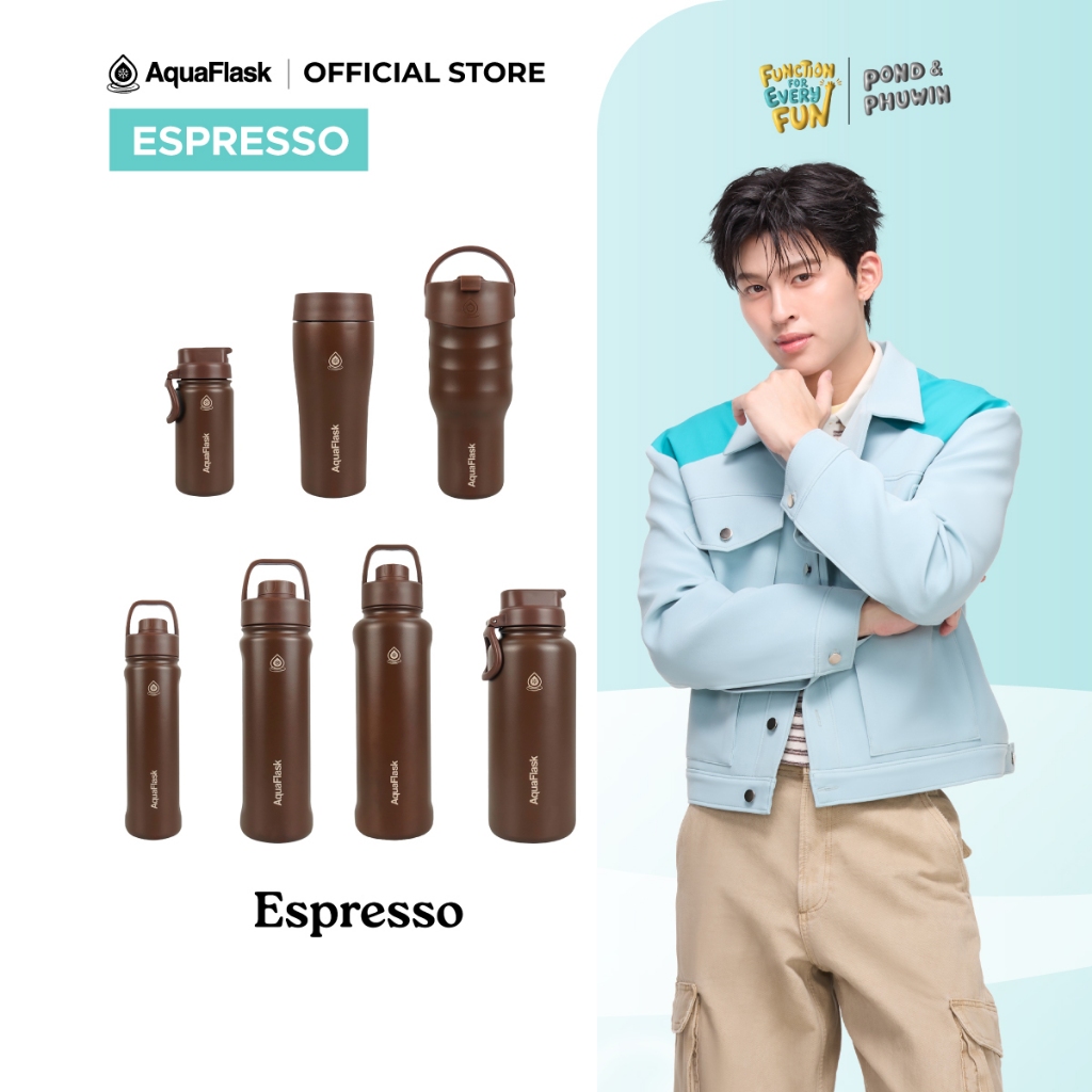 AquaFlask Espresso Collection กระบอกน้ำเก็บความเย็น กระติกน้ำสเตนเลส