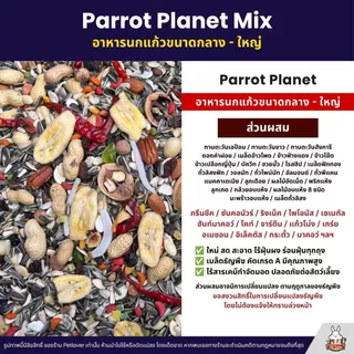 Petlover Parrot Planet อาหารนกแก้ว แพรอท ทานตะวัน ถั่วรวม ผลไม้รวม (แบ่งขาย 500G / 1KG)