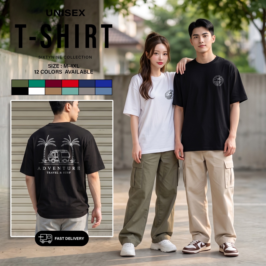 เสื้อยืดผ้าคอตตอน M-4XL พิมพ์ลาย "รถตู้ v.2 " พร้อมส่ง