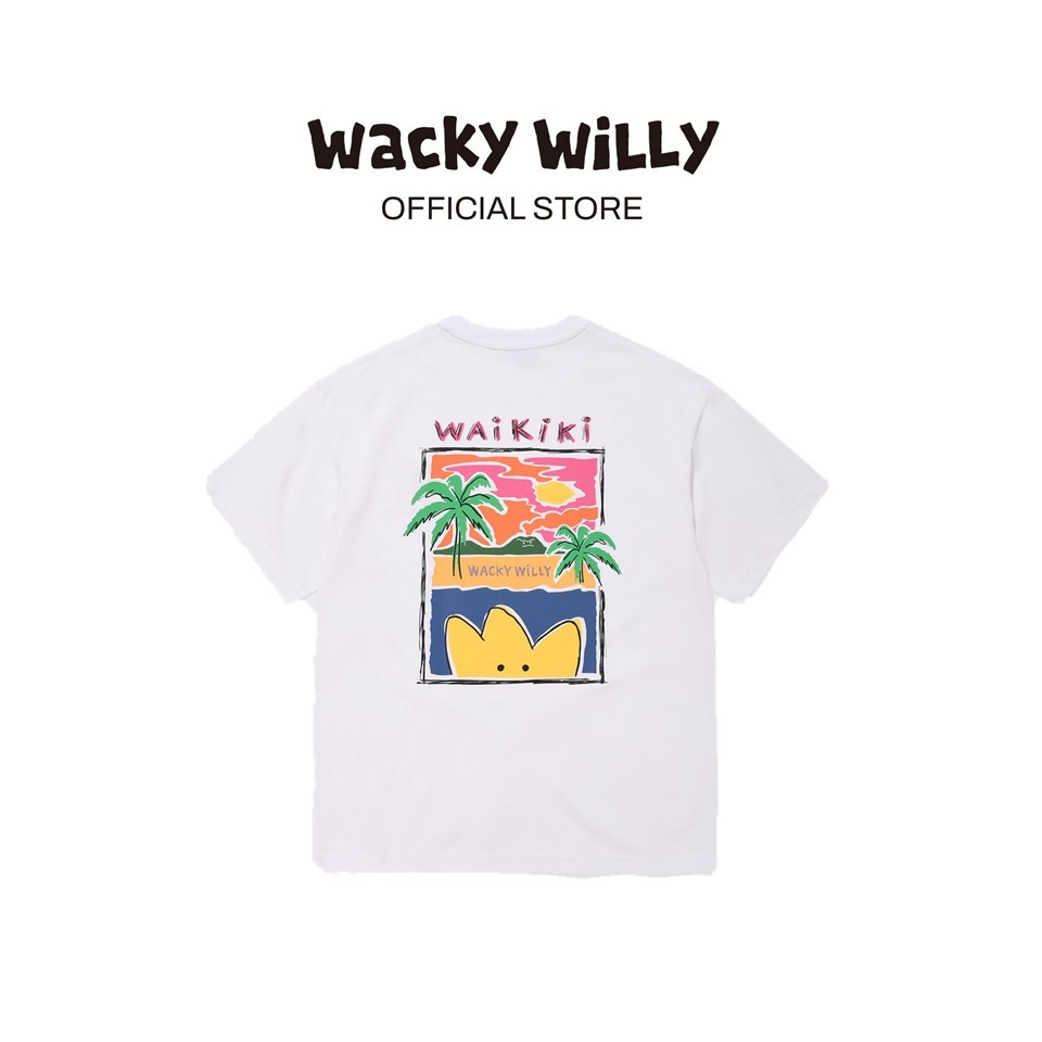 WACKY WILLY เสื้อยืดรุ่น Beach Graphic Short Sleeve T-Shirt White (80242SBGSSU_S6WHXX)