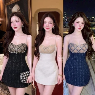 KITTI -T Dress มินิเดรสสายเดี่ยวที่มีดีไซน์หรูหราและมีความเป็นผู้หญิงสูง (Feminine)