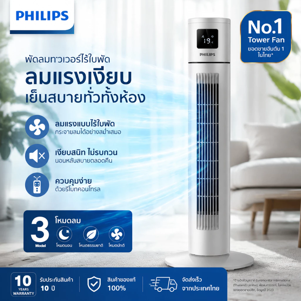 ฤดูร้อนที่เย็นสบาย พัดลม Tower Fan พัดลมเย็น ระบายความร้อนดีเยี่ยม ปริมาณอากาศขนาดใหญ่ พัดลมทาวเวอร์