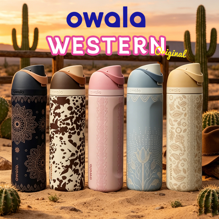 พร้อมส่งจากไทย🤠 Owala Western FreeSip 24oz กระติกน้ำสแตนเลส กันรั่ว พร้อมหลอด Limited Edition✨