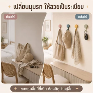 50ชิ้น ตะขอแขวนติดผนัง ที่แขวนติดผนัง ตะขอติดผนัง ไม่เจาะ ติดแน่น สไตล์มินิมอล