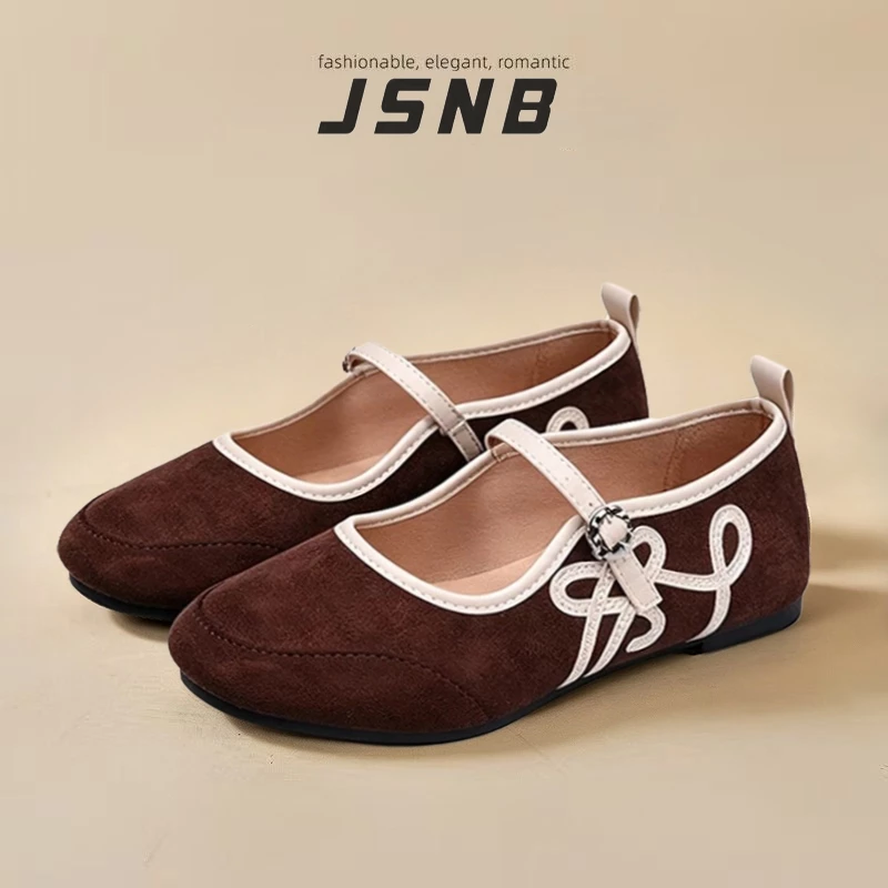รองเท้าแตะแมรีเจน หนังกลับ สายคาดหัวเข็มขัด ส้นเตี้ย ไซส์ 36-43 สวยคลาสสิค ใส่สบาย นุ่มเดินสบาย ใส่ได้ทุกวัน