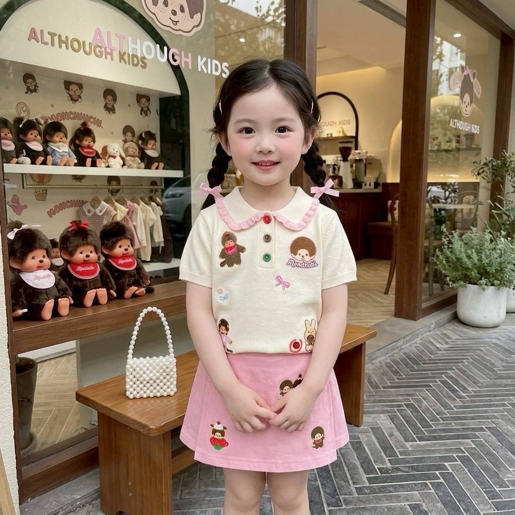 ชุดเซ็ทลูกสาว เสื้อโปโล กระโปรงกางเกงสุดน่ารัก