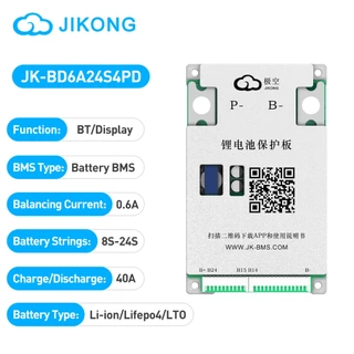 JIKONG JKBMS 40A 8-24S 24-72V Active Balance บอร์ดป้องกันแบตเตอรี่ลิเธียม Li-ion LiFePO₄ LTO ระบบจัดเก็บพลังงานภายในบ้าน