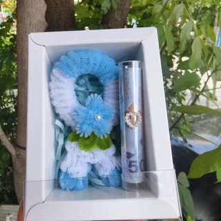 ของขวัญวันแม่ ใส่เงินได้ กล่องของขวัญ รุ่นพวงมาลัยจิ๋ว/คุณยาย ใส่ธนบัตรได้ 1 ใบ