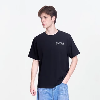 PLAYBOY 08PB เสื้อยืด เสื้อผ้าผู้ชาย/เสื้อ/เสื้อยืดสีดำ รุ่น P1MT265TB112BK