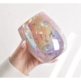พร้อมส่ง / Pre14วัน 🫧🩷 Heart Dot glass แก้วเป่า แก้วลายกระ งานHandmade มีอัพเดทลายใหม่ ความจุ460ml.