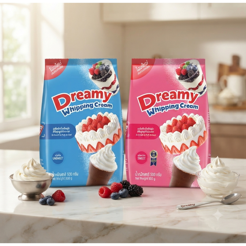 Dreammy Whipping Creamใหญ(มีส่งด่วน)ของแท้+ใหม่Dreammy Whipping Creamชนิดจืด,ชนิดหวาน ดรีมมี่วิปปิ้ง