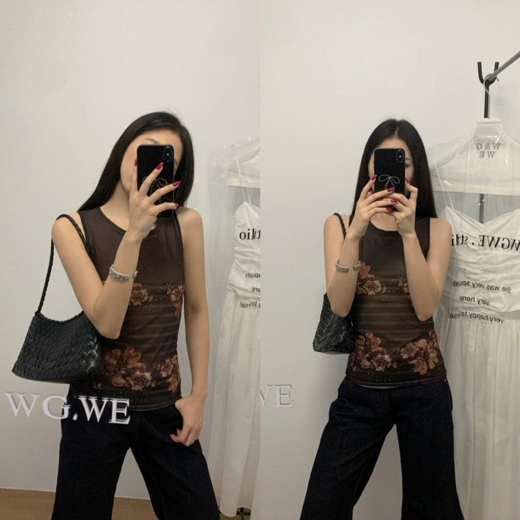 10294# เสื้อกล้าม เนื้อผ้าตาข่ายลายสวย ยืดหยุ่น ทรงสวย TAG:WG.WE