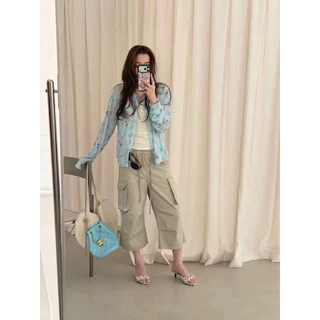 📍พร้อมส่ง ดำ ครีม📍10369# กางเกง cargo งานมีกระเป๋าข้าง มีเชือกรูดช่วงเอว เนื้อผ้าดี ทรงสวย TAG:WG.WE 🇰🇷