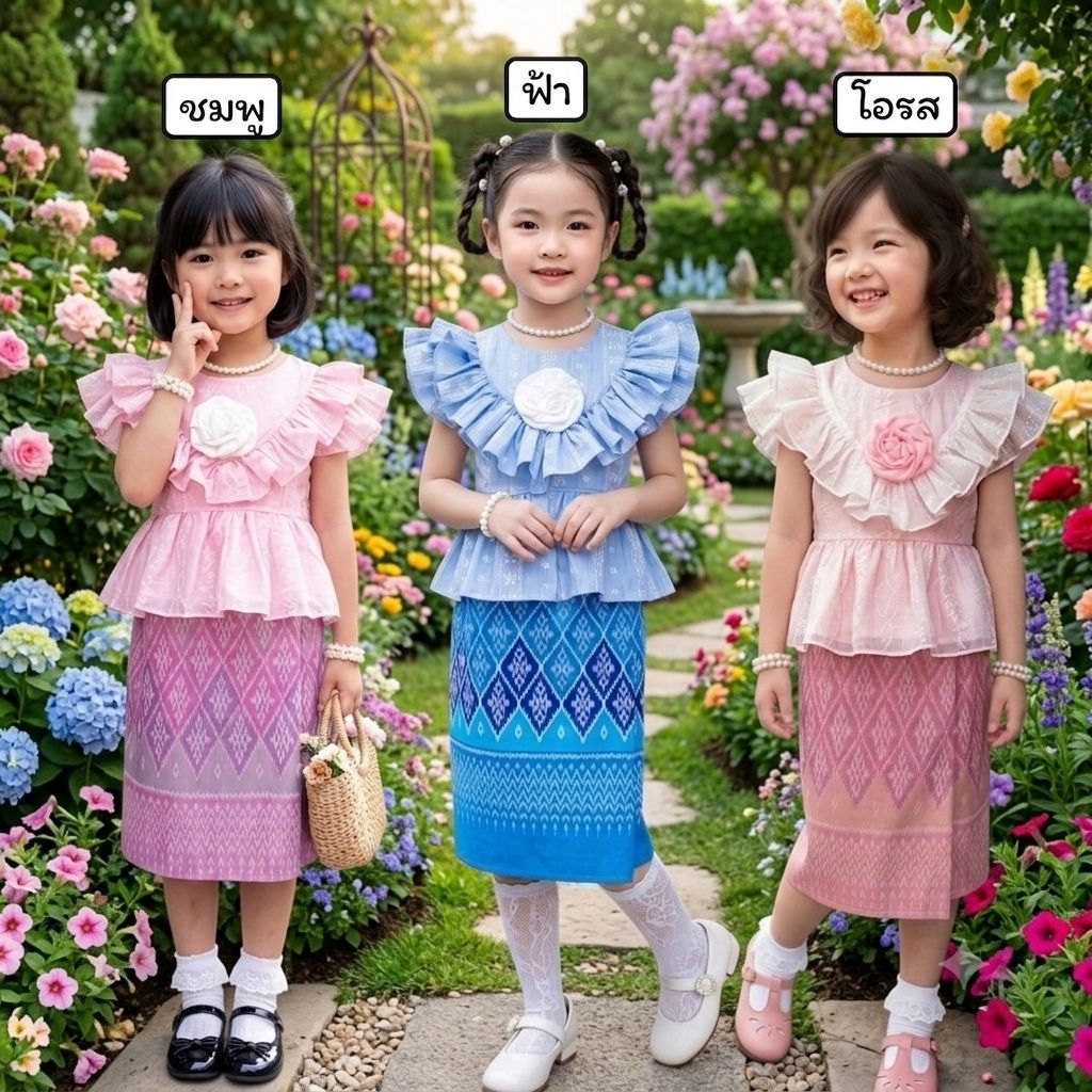 ชุดไทยผ้าทอลายสวยมาก(คลังสงขลา)