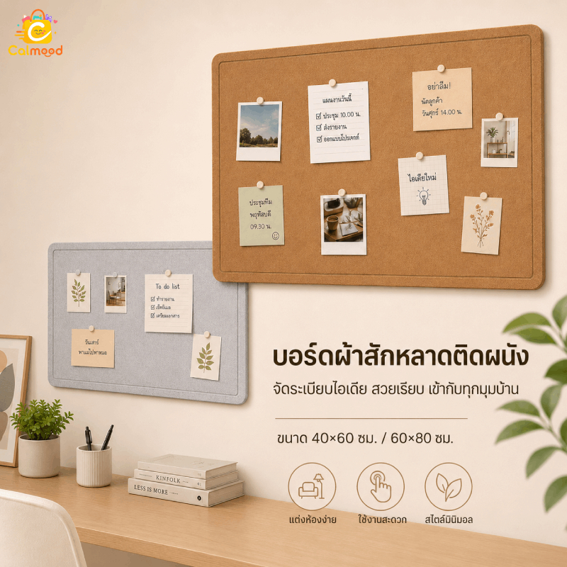 กระดานปักหมุดติดผนัง กระดานติดผนัง ติดตั้งง่าย กันน้ำ หนาขึ้น ไม่ทำให้ผนังเสียหาย