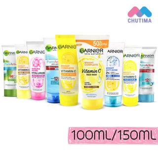 โฟมล้างหน้า การ์นิเย่ วิปโฟม สครับ Garnier Bright Complete / Vitamin C / Sakura Glow Face Wash Scrub 100 ml. / 150 ml.