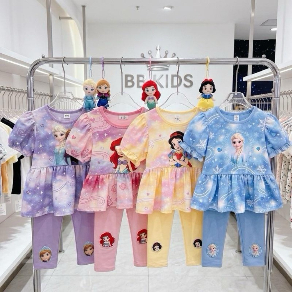 ชุดเซตเสื้อกางเกงเจ้าหญิงBB Kids (100-140)