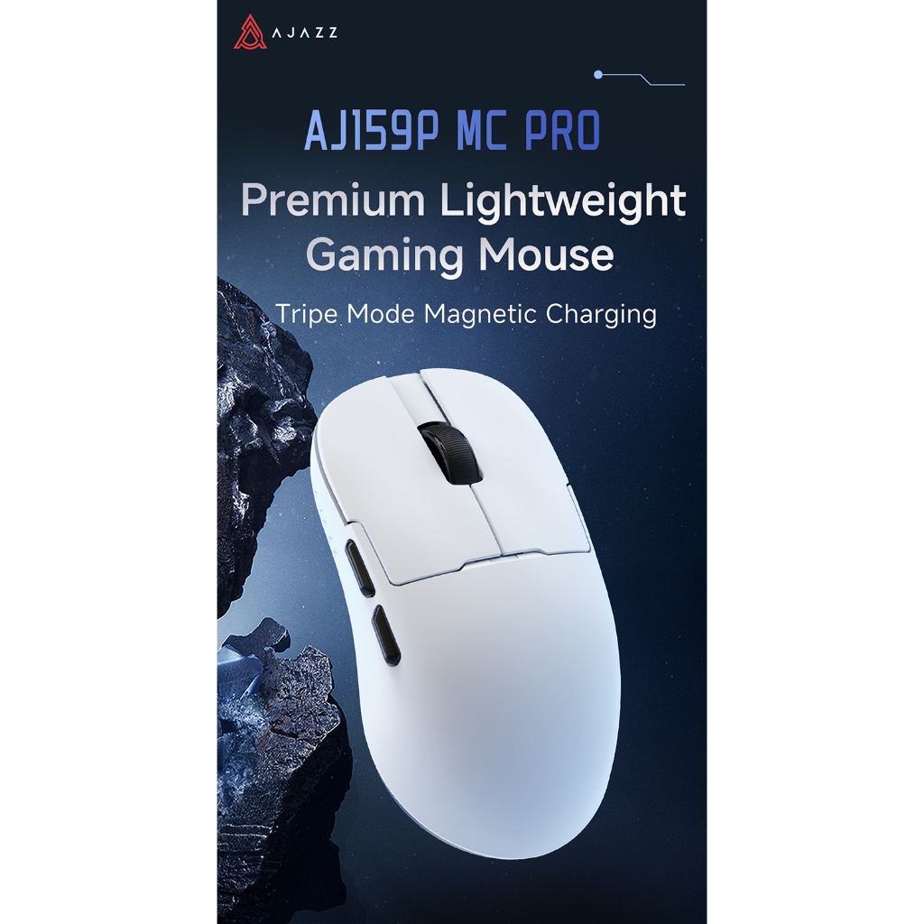เมาส์เกมมิ่งพร้อมแท่นชาร์จ Ajazz AJ159P MC Pro Tri-Mod PAW3311 Chipset with Wireless LCD Charging St