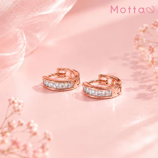 Motta Earring ต่างหูห่วงชุบทองคำขาว ลายเพชรรุ่นขายดี ดีไซน์คลาสสิก ใส่ได้ตลอด