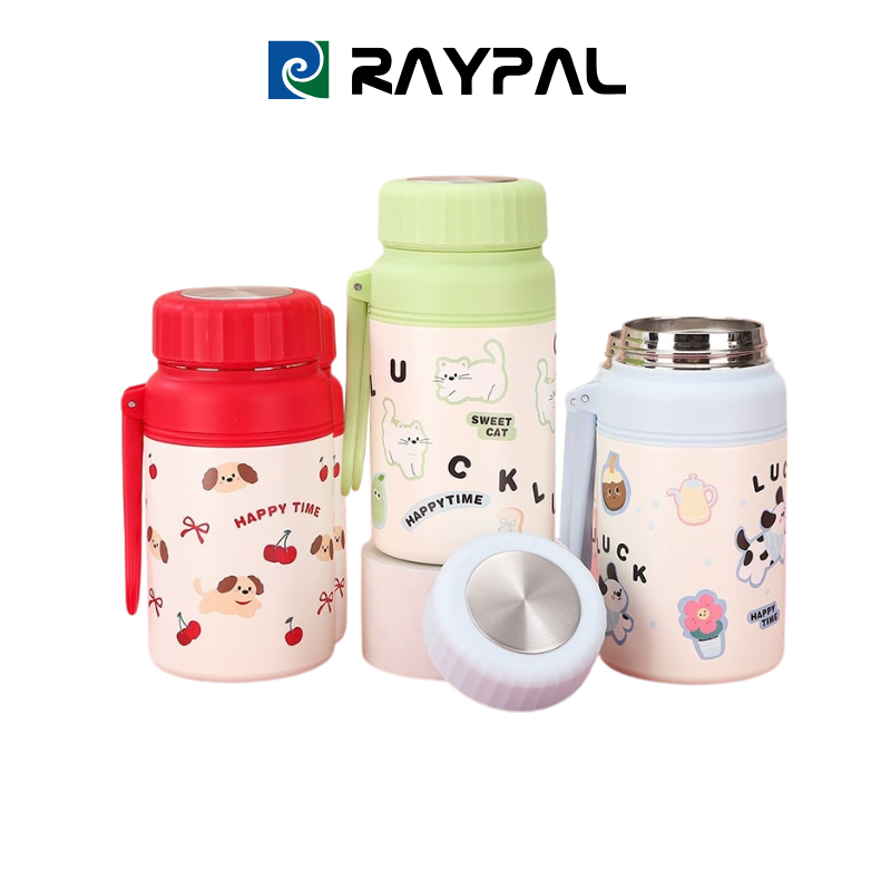 แก้วเก็บความเย็น 1000ML รูปแบบการ์ตูน แหวนจับ PP แก้วเก็บค สแตนเลส 316 การแยกชาและน้ำ
