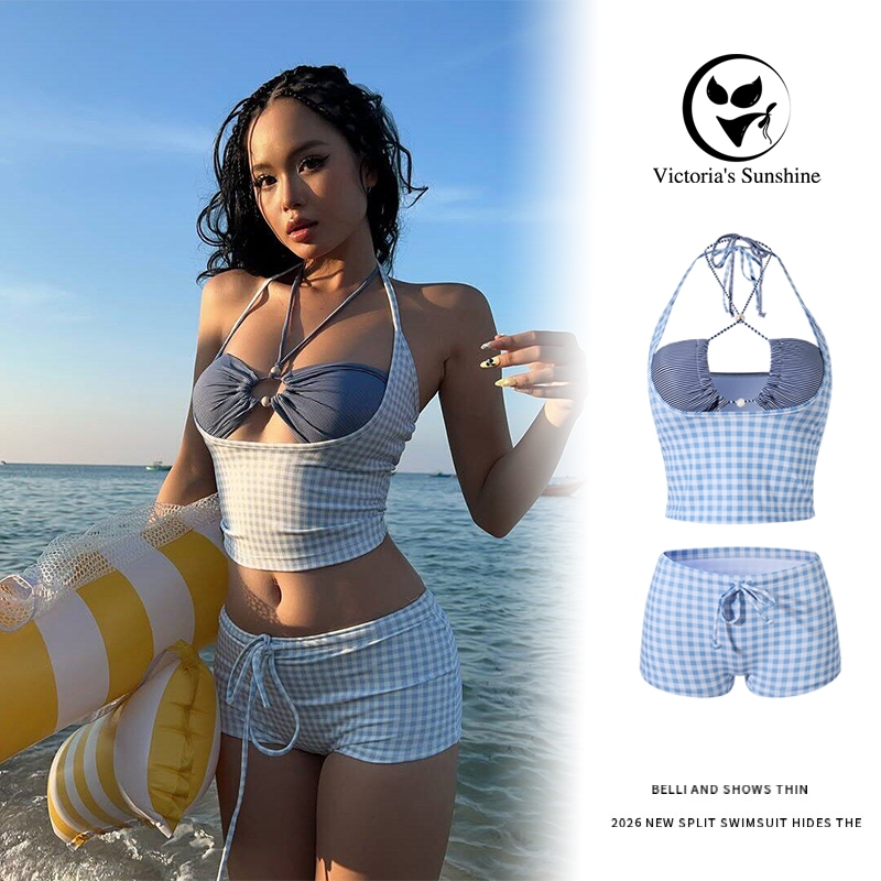 ชุดว่ายน้ำสตรีตวันสุดสัปดาห์ ชุดว่ายน้ำ bikini swimming suit for women 3ชิ้น สไตล์เซ็กซี่#1209