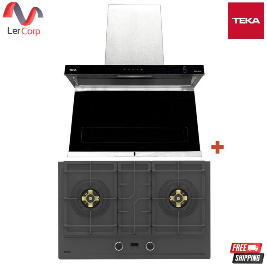(Teka) เครื่องดูดควัน รุ่น DSW 995 G + เตาฝังแก๊ส แบบฝั่ง 2 หัว รุ่น GTI 78 2G AI AL TRB 78 ซม.