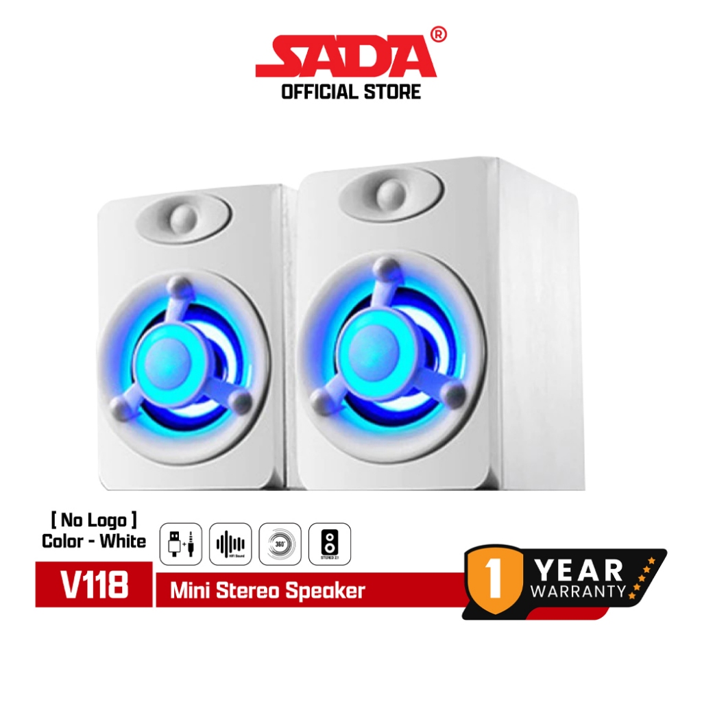 ลำโพง SADA V118 subwoofer Speaker ลำโพงซับวูฟเฟอร์ ลำโพงคอมพิวเตอร์และมือถือ รองรับ Jack 3.5 mm