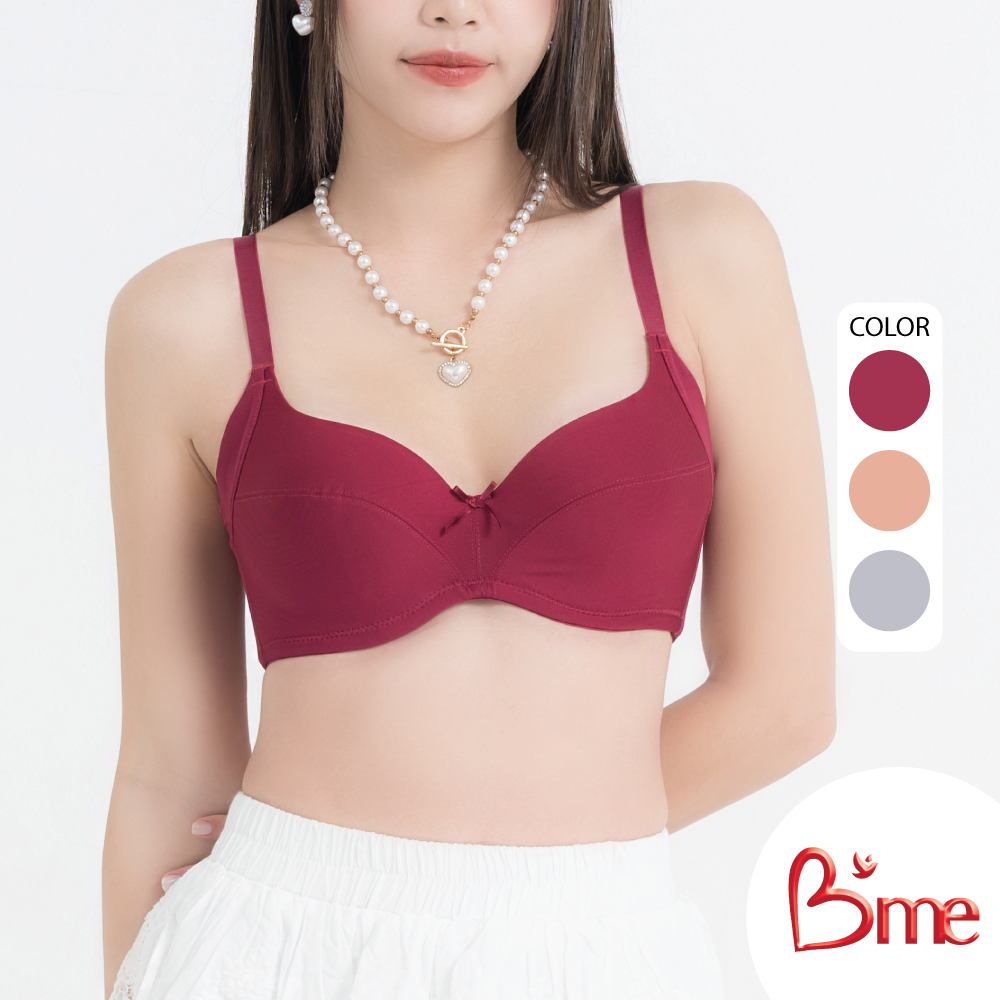 B'me เสื้อชั้นในมีโครง level 1 ฟองบาง) รุ่น ME1C82  สีเทากลาง สีน้ำตาลอมส้ม สีแดง (New Color)