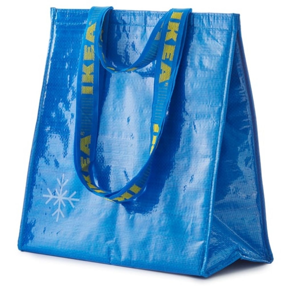 IKEA FRAKTA ฟรัคต้า กระเป๋าเก็บความเย็น อิเกีย , น้ำเงิน/ฟ้า, 38x40 ซม.