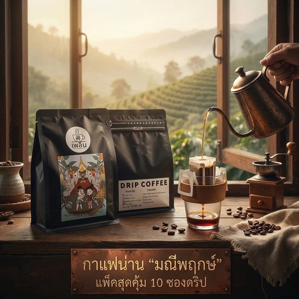 กาแฟดริป (มณีพฤกษ์ จ.น่าน) แพ็ครวม 10 ถุงดริป | Manipruek, NAN Coffee 10 Drip Bags แพ็คใหม่ตามออเดอร์