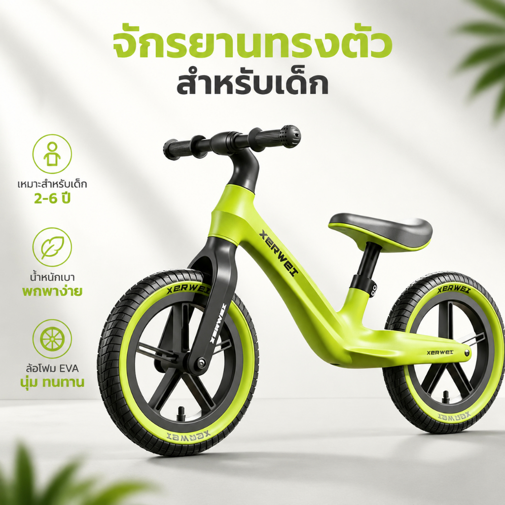2026xerwei 🔥พร้อมส่ง 🔥🇹🇭🥰รุ่นใหม่จักรยานขาไถ New Sport จักรยานฝึกการทรงตัวสำหรับเด็ก 2-10 ขวบ น้ำหนักเบา