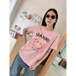 🍊 VL 5367 เสื้อยืดแขนสั้น สีชมพู ผ้าดีใส่สบาย ลายปูน่ารักมากๆ