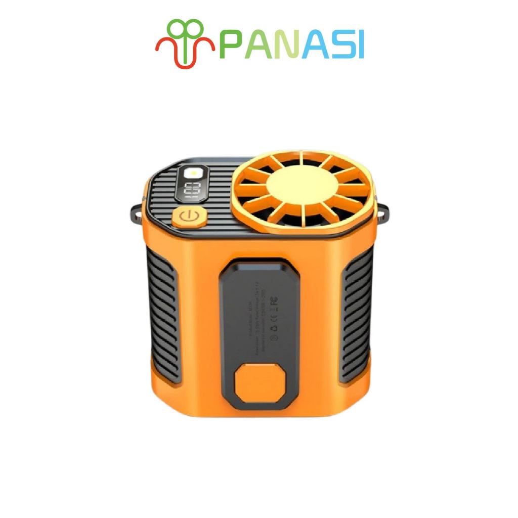 Panasi ดลมเหน็บเอว แขวนไว้ที่เอว/วางบนโต๊ะ พัดลม/พาวเวอร์แบงค์ 2 ใน 1 ไฟแสงสว่าง พัดลมพกพา