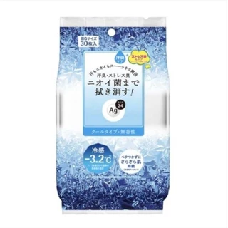 🚚พร้อมส่ง 🇯🇵 นำเข้าจากญี่ปุ่นแท้ 100%🏆 Shiseido Ag DEO 24 Clear Shower Sheet แผ่นเช็ดทำความสะอาดผิวกายสูตรเย็น 30 แผ่น