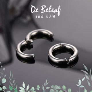 De Beleaf ต่างหูหนีบเกาหลี แบบห่วง หนา 2.5mm สำหรับผู้ที่ไม่เจาะหู สแตนเลส 316L สีเงิน/สีดำ ปลอดภัย ส่งจากไทย