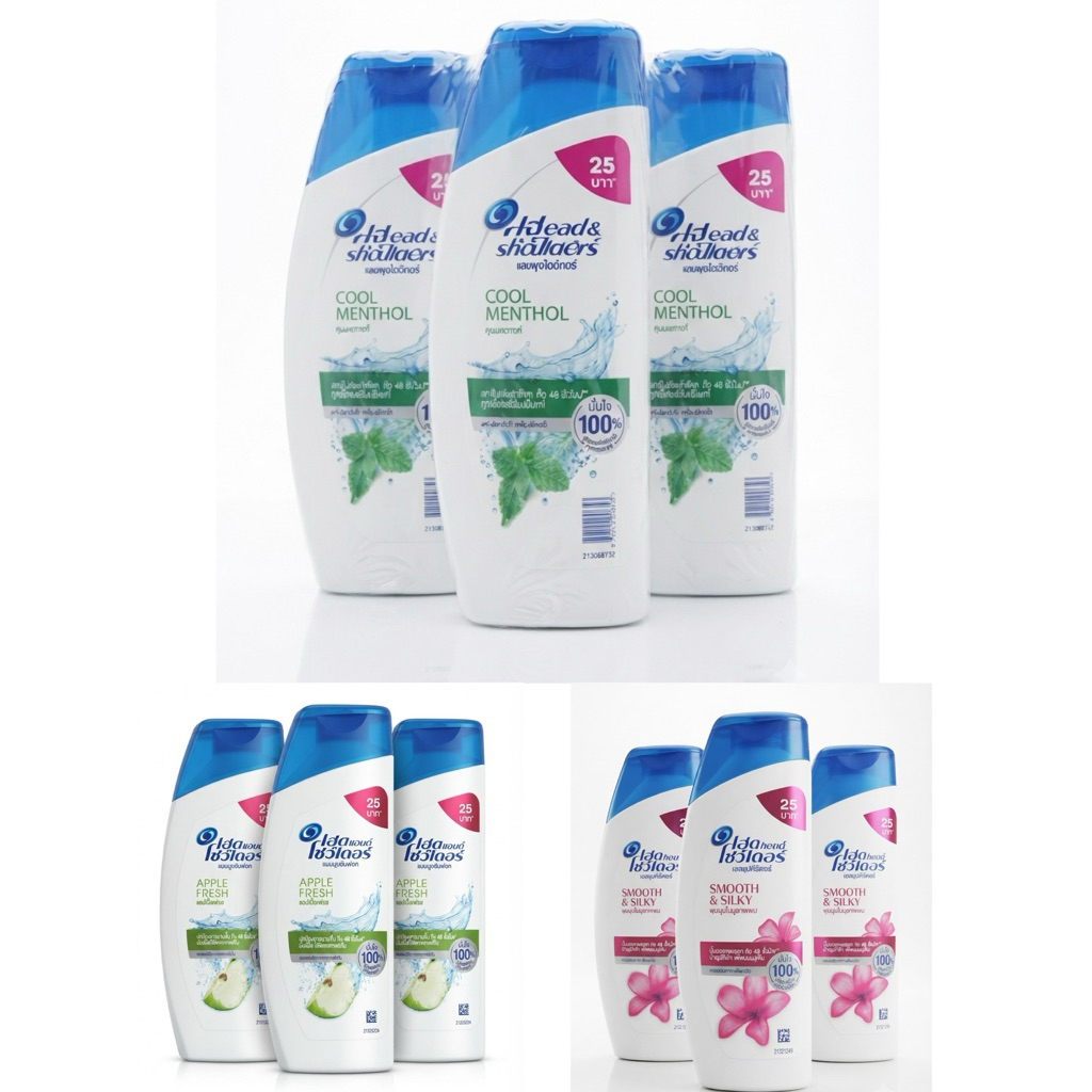 [แพ็ค3ขวด] Heads&Shoulder's เฮดแอนด์โชว์เดอร์ แชมพูขจัดรังแค ขนาด 60มล.