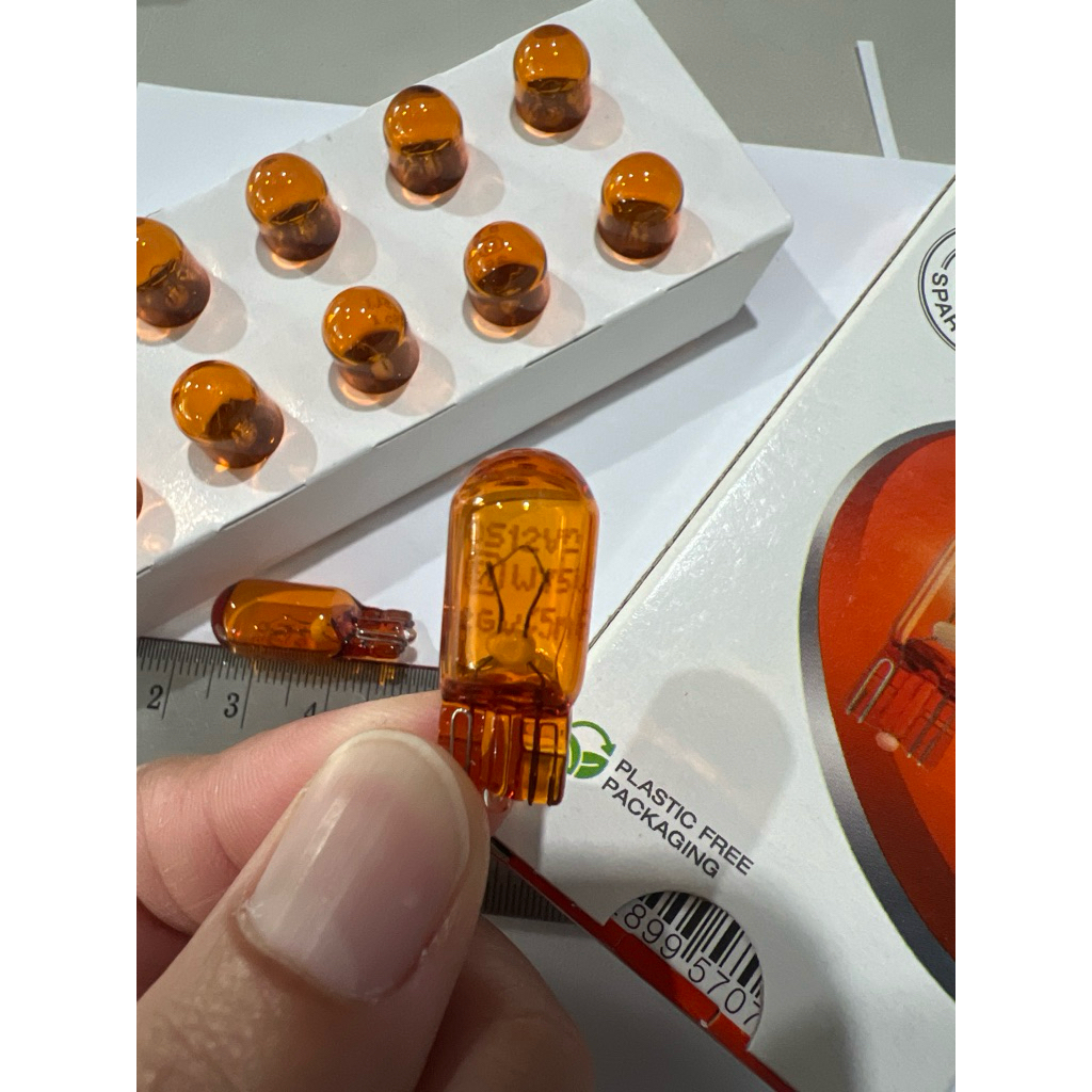 หลอกไฟเสียบ T10 หลอดส้ม OSRAM WY5w 12V 5W w2.1x9.5d 2827 จำนวนหลอดตัวเลือก