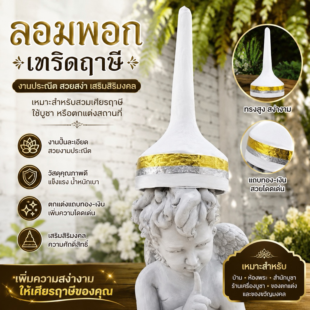 เปเปอร์มาเช่ หมวกเทวดา หมวกพราหมณ์