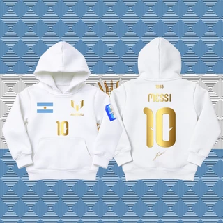 Hot Lionel Messi Argentina Number 10 football jersey/long sleeves/sports เสื้อโค้ท/child and adult เสื้อฮู้ด Unisex