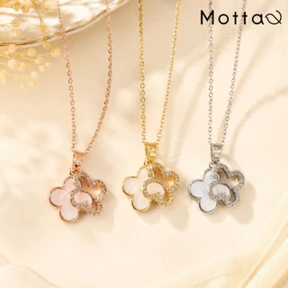 Motta Necklace สร้อยคอชุบทองคำขาว จี้ดอกไม้เพชรเกรดพรีเมียม ตัวเรือนเงางาม น้ำหนักเบา
