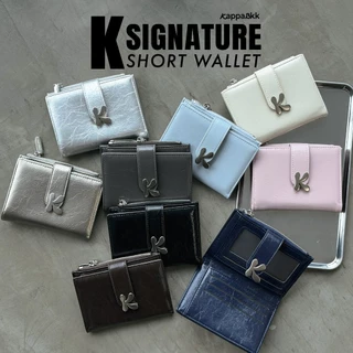 KAPPABKK "K" Signature Short Wallet กระเป๋าสตางค์ใบสั้นหนัง PU โลโก้ตัว K ดีไซน์เก๋ ฟังก์ชันครบ