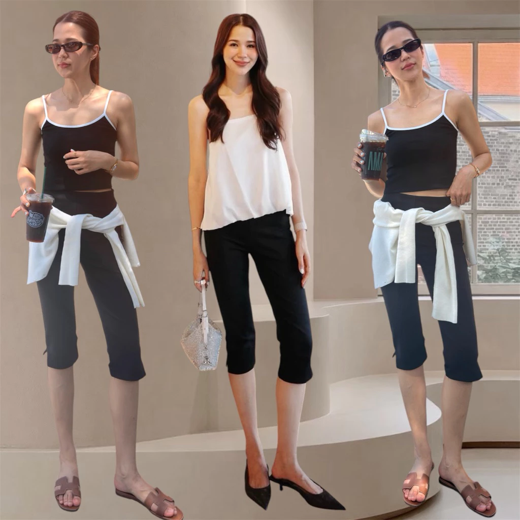 พร้อมส่ง 🖤 carpi Pants สกินนี่ ปลายขา Kendel ผ่าข้างเล็กๆ #เอวสูง #8801