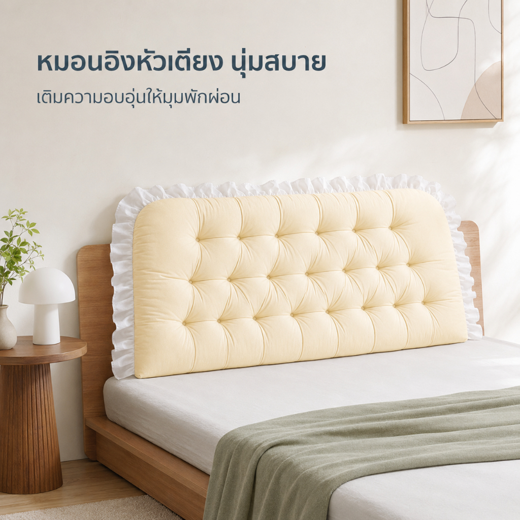 INFUN หมอนหัวเตียง สไตล์ทาทามิ พนักพิงนุ่ม เหมาะสำหรับห้องนอน/หอพัก มี 5 ขนาดให้เลือก COD