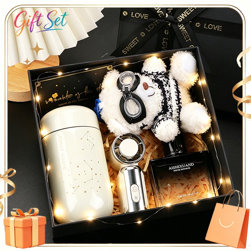 Gift Set แก้วเก็บอุณหภูมิลายดาวมินิ สไตล์สดใส แก้วน้ำยอดนิยมพกพาง่าย สำหรับนักเรียนชายหญิง