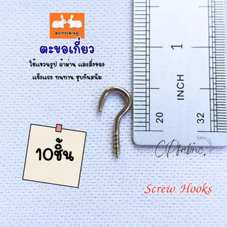 ตะขอเกี่ยว ตะขอเกลียว Screw Hook ชุบกันสนิม สำหรับแขวนรูป ผ้าม่าน แขวนของ แขวนผนัง