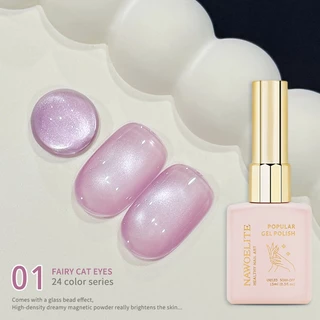 Nawoelite สีทาเล็บ สีทาเล็บเจล ยาทาเล็บ เจลทาเล็บตาแมว 24 สี เนื้อใสสวย ดูมีมนต์ขลัง ผงแม่เหล็กละเอียดแน่น