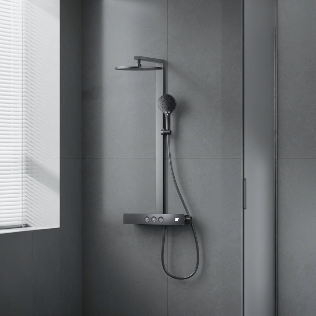 KOHLER (Special deal) Aparu 3 way thermostatic shower column ก๊อกผสมยืนอาบ พร้อมชุดฝักบัว สีเทาเข้ม K-37963T-9-CG2