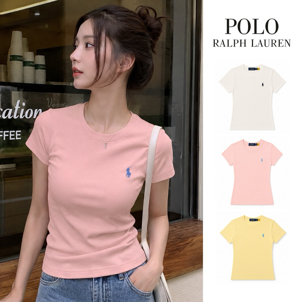 พร้อมส่ง | เสื้อยืดผู้หญิง Polo Ralph Lauren ทรง Slim [ปักโลโก้] ส่งสินค้าทุกวัน รับประกันความพอใจ คืนเงินได้